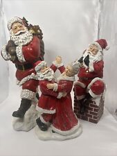 Lot Of 3 Santa Claus Christmas Figures Holiday Decor picture
