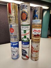 Lot Of 9 Vintage Metal Empty Beer Cans Pictured # 70 picture