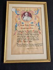 Vtg Pope John XXIII signed Apostolic blessing painting and framed picture