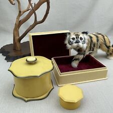 Lot of French Ivory Trinket Boxes Vintage 1930s Art Deco Celluloid Tusculor  picture