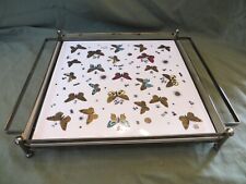 Stunning MCM Georges Briard Gold Meal and Glass Butterflies Tray picture