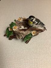 Hand crafted in 1958 signed Warbler on nest with eggs HIGHLY detailed  picture