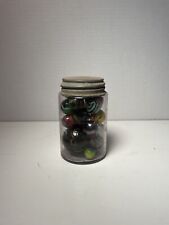 Vintage Mason’s Patent 1859 Pint Jar Amethyst Full Of Marbles  picture