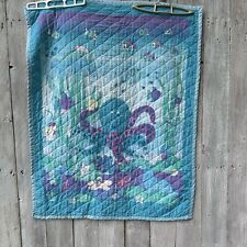 Vintage “Under The Sea” Themed Baby Quilt 33Wx44L picture