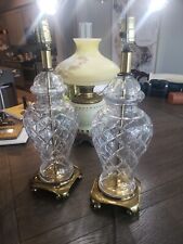 Pair Of Beautiful Waterford? BEAUTIFUL AMAZIN Crystal And Brass Table Lamps  picture
