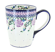 Blue Rose Polish Pottery Forever Rose Tall Coffee Mug picture