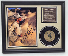 Chris Ledoux Rodeo Champion Cowboy signed photo tribute with mini 33 rpm record picture