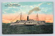 c1916 STR City of Rockland Eastern Steamship Corp CT PHOTOCHROM Bath ME Postcard picture