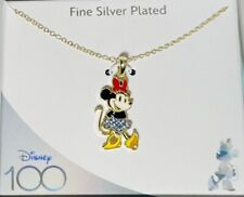 Disney Fine Silver Plated Minnie Mouse Necklace 100 Year Anniversary NWT picture