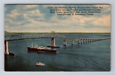 St. Petersburg FL-Florida, Sunshine Skyway, Destroyed 1980, Vintage Postcard picture