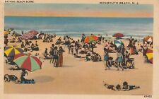 Postcard Monmouth Beach New Jersey Bathing Beach Scene Linen picture