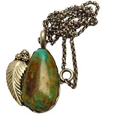 IMPORTANT Virgil Leekya VINTAGE NAVAJO STERLINGSILVER ROYSTON TURQUOISE NECKLACE picture