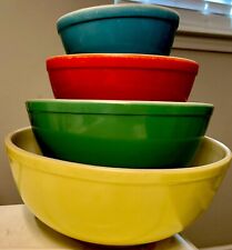 1940’s Original Pyrex Primary Colors Mixing Bowls TM REG Stamp picture
