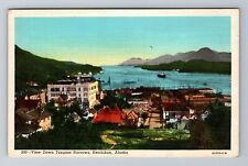 Ketchikan, AK-Alaska, View Down Tongass Narrows Antique, Vintage Postcard picture