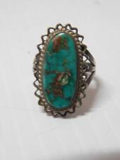 BTFL STONE ANTIQUE c1915-20s NAVAJO STERLING SILVER TURQUOISE RING sz: 6 1/2 picture