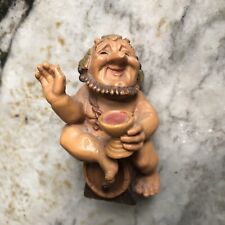 ANRI ITALY WOOD CARVING vintage little folk Salvans gnome troll Bacchus Dionysus picture