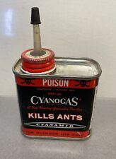 Vintage Empty Cyanogas Ant Killer Poison Skull Crossbones Advertising Can picture