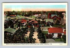Sebring FL-Florida, Birds Eye View Presbyterian Church, Antique Vintage Postcard picture