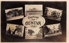 Geneva Illinois Greetings Multiview Scenes Real Photo Postcard AA83715 picture
