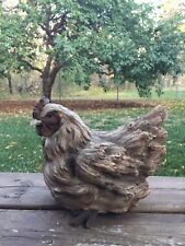 Hen Squatting Figurine Statue Birds Resin, Driftwood Display, Indoor Outdoor Orn picture