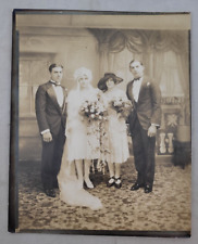 VINTAGE ~ Bride & Groom/Maid of Honor & Best Man ~ Black & White Photo ~ 1930's picture