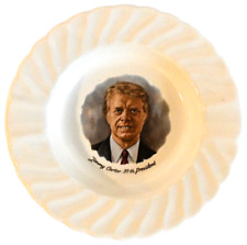 VTG Jimmy Carter 39th President Commemorative Ashtray White Round Porcelain picture
