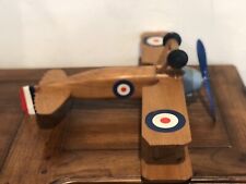 Vintage Air Plane Wood Handmade BiPlane Model picture