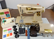 Mid-Century SINGER 500A ROCKETEER Gear Drive Sewing Machine w/ Extras - SERVICED picture