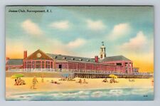 Narragansett RI-Rhode Island, Dunes Club, Sun Bathing Vintage c1948 Postcard picture