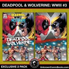 [2 PACK] DEADPOOL & WOLVERINE: WWIII #3 UNKNOWN COMICS TYLER KIRKHAM EXCLUSIVE V picture