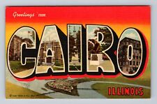 Cairo IL-Illinois, Scenic LARGE LETTER GREETINGS, Antique Vintage Postcard picture