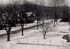 Vintage 1940's Photograph Panoramic View Suburban Neighborhood Covered in Snow picture