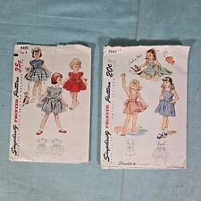 VTG 1940s 50s Simplicity Sewing Pattern Infant Toddler Girls Dress Size 1 & 2  picture