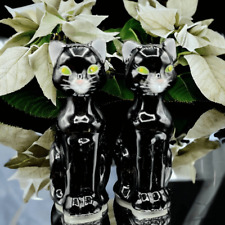 Green Eyed Cat Salt And Pepper Shakers 2005 Harry And David Black Cat Halloween picture
