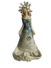 Blue Sky Clayworks Angel Ceramic Snowflake T Lite  2005- DAMAGE - WINGS MISSING picture