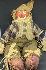 Vintage Halloween Jack O Lantern Scarecrow Doll Fall Decoration Handpainted 13” picture