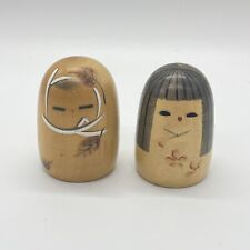 Rare Vintage Sousaku (Creative) kokeshi japanese wooden doll Pair K093 picture