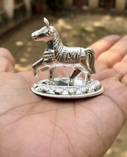 925 Silver Hindu Religious Shani Devs Horse, Ghoda Idol Statue, 10.4 gm, 4.4 cm picture