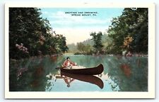 c1920 SPRING MOUNT PA LADY IN CANOE DRIFTING DREAMING W R KINDIG POSTCARD P4561 picture
