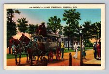 Dearborn MI-Michigan, Greenfield Village Stagecoach, Antique Vintage Postcard picture