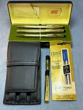 Vintage Cross 12K Gold Soft Tip, Pen & Pencil Set, Case, Holder, Refills C30-001 picture