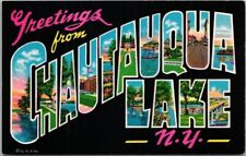 CHAUTAUQUA LAKE, New York Large Letter Postcard Curteich CHROME c1970 Unused picture