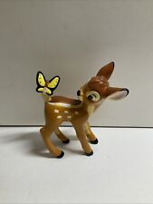 Vintage Walt Disney Productions Porcelain Bambi w/ Butterfly Figurine - No Chips picture