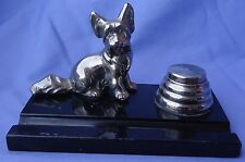 SKYE SILKY PAPILLON BRIARD INKWELL RONSON CHROME TERRIER DOG figurine 1930s picture