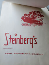 1961 Steinberg's NYC 81st & Broadway Dairy Jewish Upper West Side Menu Orig picture