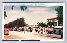 Arlington CA-California, Magnolia Avenue And Van Buren Antique Vintage Postcard picture