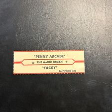 1 JUKEBOX TITLE STRIP The Magic, Oregon Penny Arcade/Tacky Renwood 45 picture