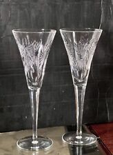 Vintage Waterford All 5 Toasts Crystal Glass Champagne Toasting Flutes Set Of 2 picture