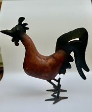 Charles Marcak Metal And Wood Chicken Rooster Figurine picture