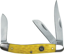 Cattleman's Cutlery Yellow Handle Signature Stockman 3Cr13 Folding Knife 0001JYD picture